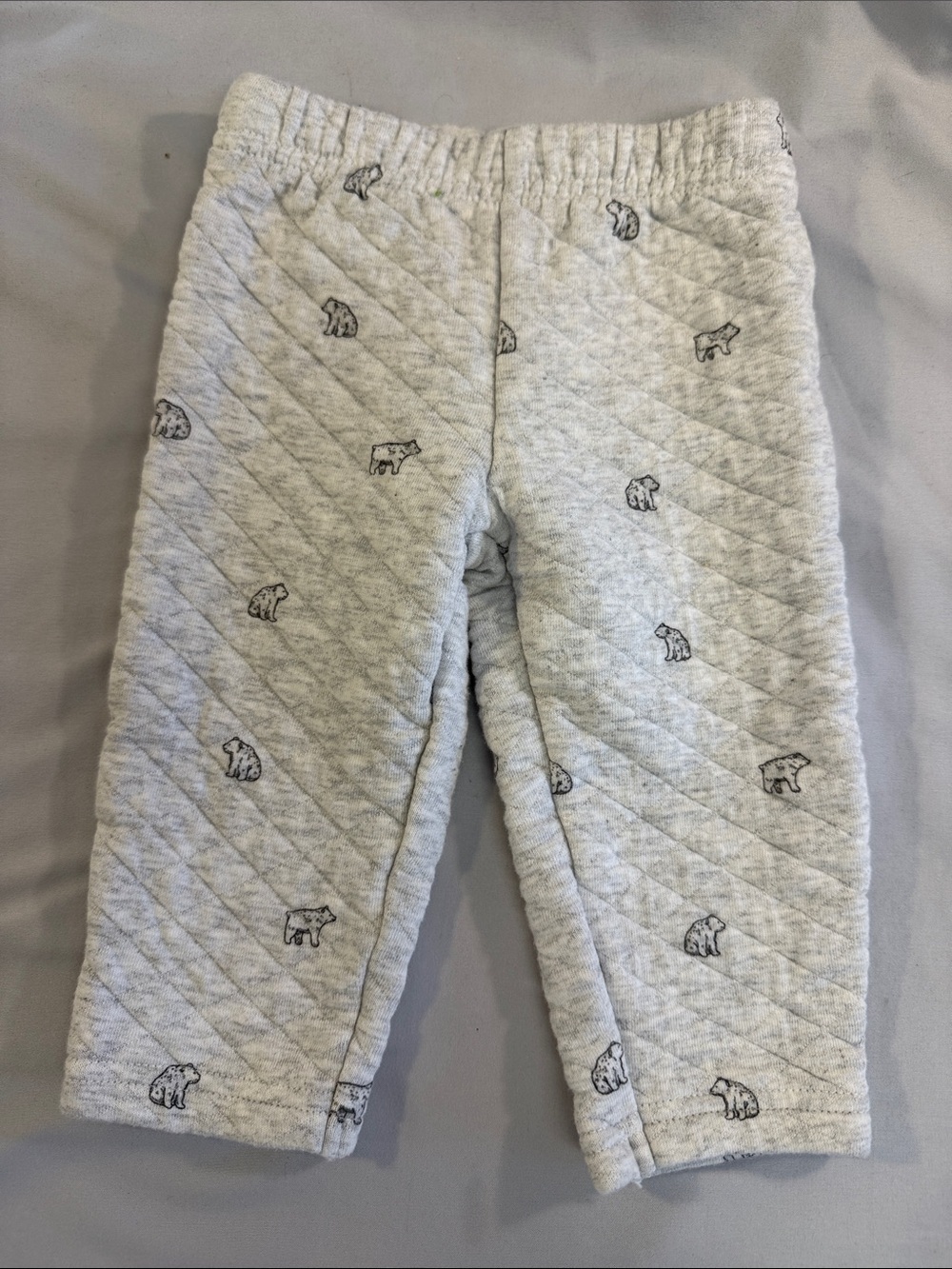 Little Planet - Kids Quilted Gray Bear Print Bottoms